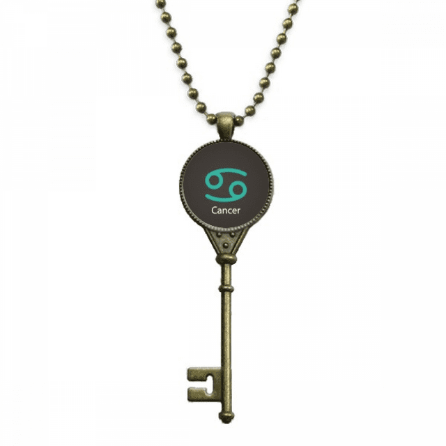 Juin Juillet Cancer Constellation Modèle Clé Collier Pendentif Plateau Embelli Chaîne