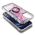 thumbnail image 5 of NageBee Designed for iPhone 11 Magnetic Case for MagSafe, Tempered Glass Screen Protector/Wrist Strap Lanyard, Glitter Floating Liquid Cute Case (Rose Gold), 5 of 6