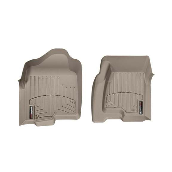 WeatherTech Custom Fit FloorLiners compatible with Silverado, Tahoe, Escalade ESV, Escalade EXT, Yukon - 1st Row (Driver & Passenger), Tan