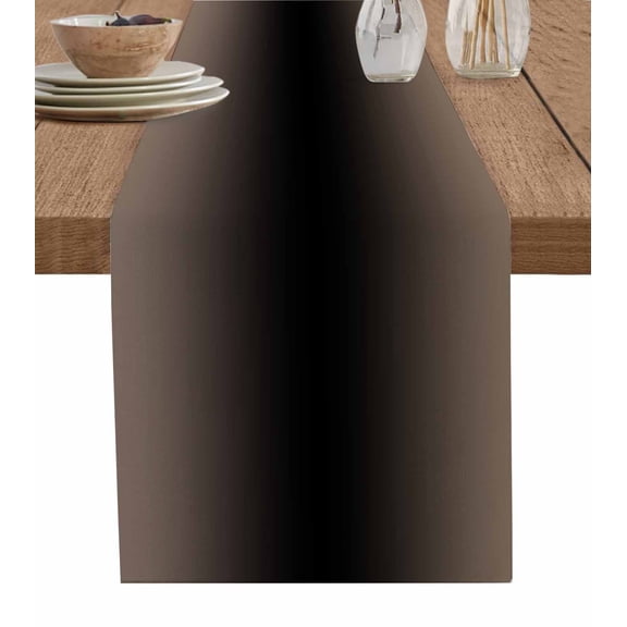 Hokiten Table Runners 120 Inches Long Dress Scarves, Brown Black Ombre Farmhouse Coffee/Dining/Kitchen Table Runner for Living Room, Modern Gradient Abstract Art 13x120 Inch