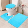 thumbnail image 7 of 3 Piece Bathroom Rug Set Super Soft Toilet Bathroom Toilet Tub Air Floor Mat Nonslip Mat Carpet Blue Toilet Mat, 7 of 7