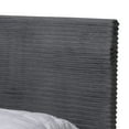 thumbnail image 5 of Baxton Studio Abberton Modern and Contemporary Grey Velvet and Gold Metal Queen Size Panel Bed, 5 of 9