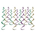 thumbnail image 2 of Beistle 72 Counts Green, Gold, and Purple Metallic Party Ceiling Whirls 25”, 2 of 2