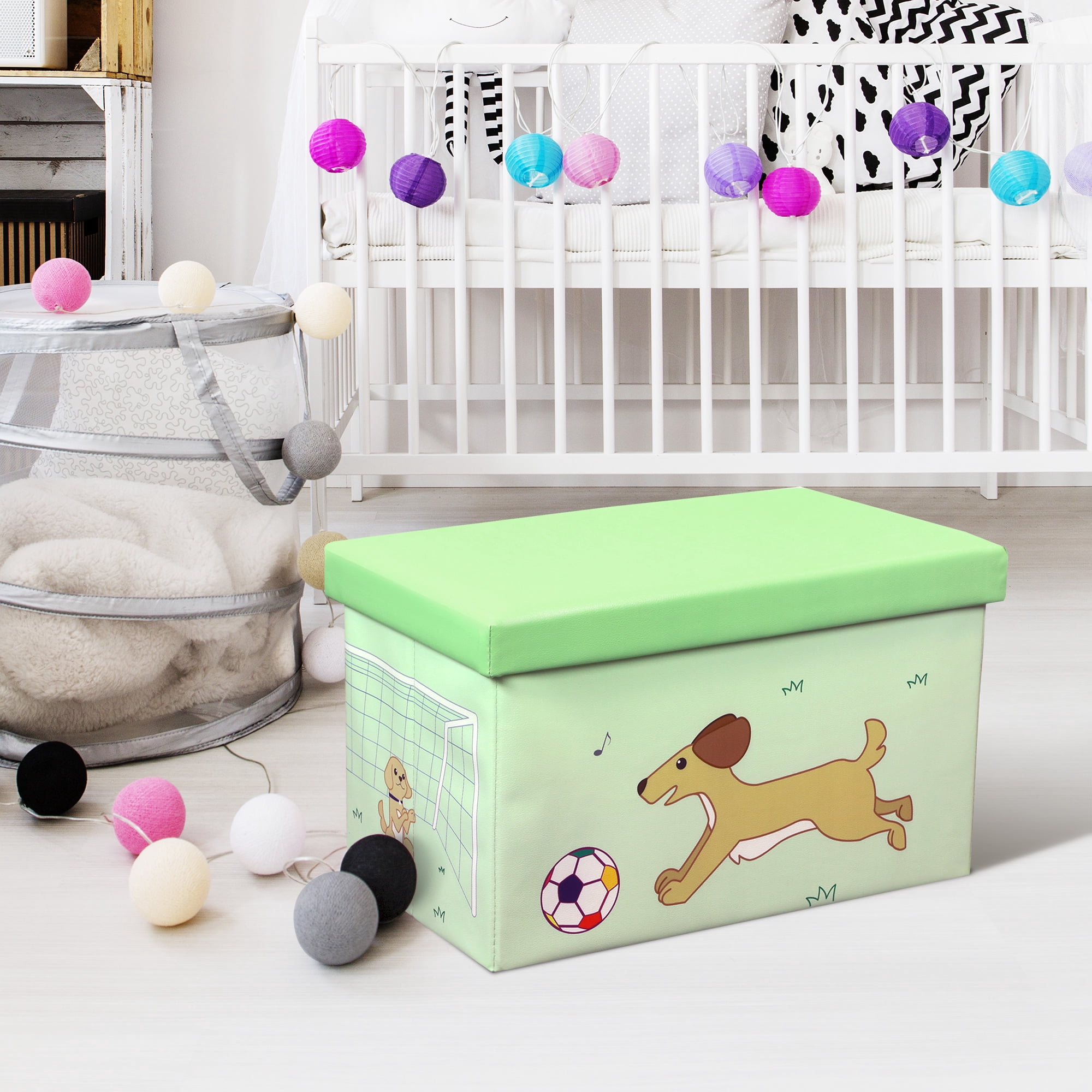 Otto & Ben 23 Inch Toy Storage Chest Organizer, Dog and Ball