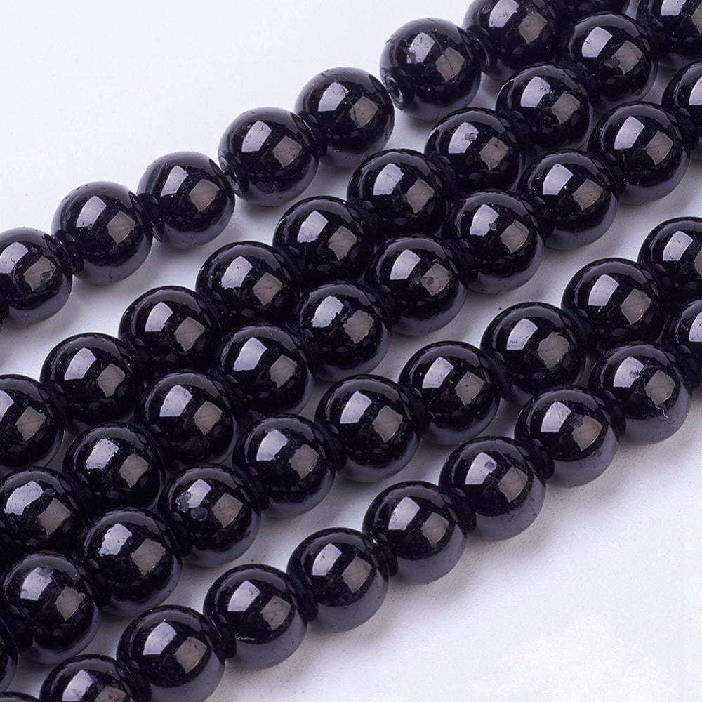 20Strand Painted Glass Bead Strands Baking Paint Round Black 8mm Hole: 1.3~1.6mm about 100pcs/strand 31.4 inch