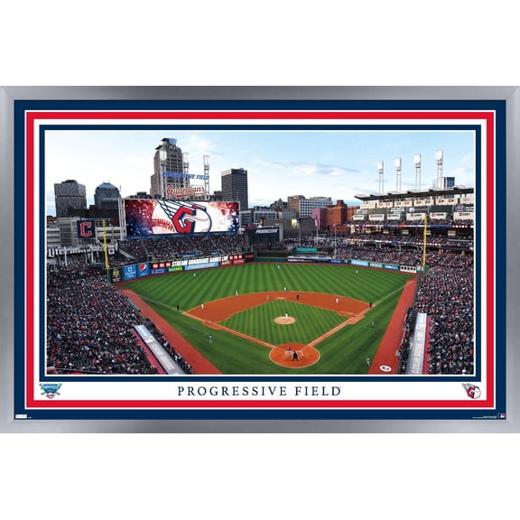 MLB Cleveland Guardians - Progressive Field 22 Wall Poster, 22.375" x 34" Framed
