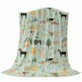 thumbnail image 6 of Cartoon Farmhouse Blanket Soft Cozy Warm Throw Blanket for Couch, Plush Fuzzy Flannel Fleece Blankets for Sofa, Cute Watercolor Cabin Animals Trees Green Bed Blankets Gifts for Men, 40"x50", 6 of 9