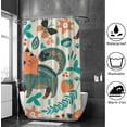 thumbnail image 4 of Coolnut Shower Curtain Set with Hooks Cute Cat and Flowers Polyester Waterproof Bath Curtain 60" x 72", 4 of 6