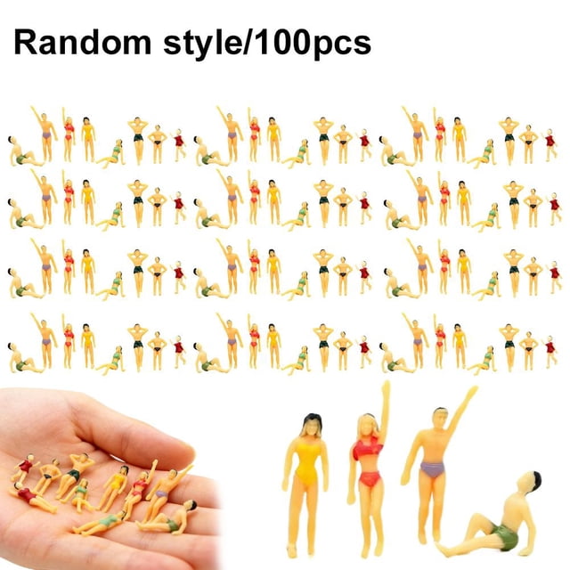 Swimsuit Doll Model Beach Character Model, 100pcs Miniature Figures