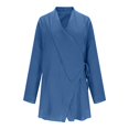 thumbnail image 6 of Womens Tops Linen Shirts For Women Trendy Soft Warp Long Sleeve Tops Casual Slim Summer Blouses Outfits T-Shirts For Women, 6 of 6
