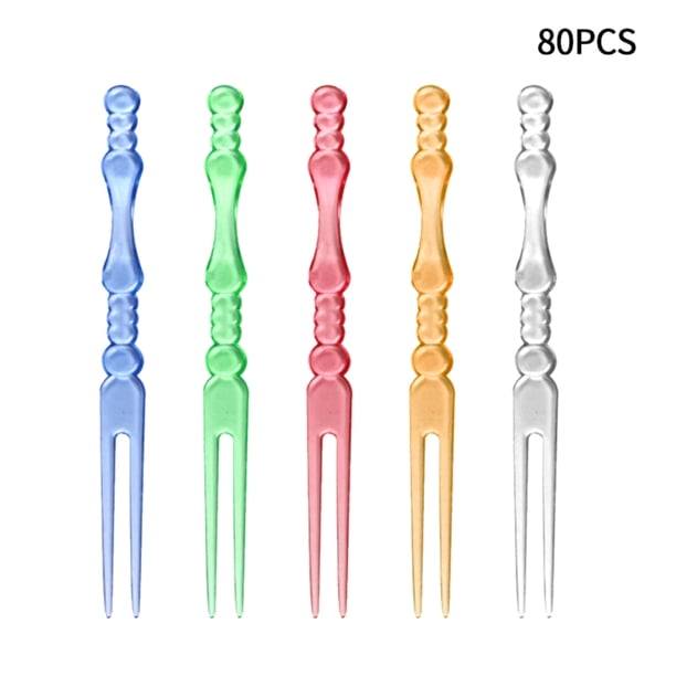 80 piezas pastel tenedor frutas de plástico 2 palillos para alimentos FleinngHoz JD711083856