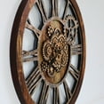 thumbnail image 4 of THE GEARS CLOCK Wall Clock with Real Moving Gears AM-LI_ 36 in Round Vintage-Brown, 4 of 9
