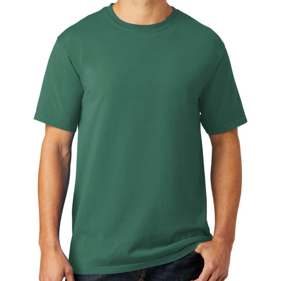 Mens Soft Pigment Dyed Cotton Tee Shirt, XL Cool Nordic Green