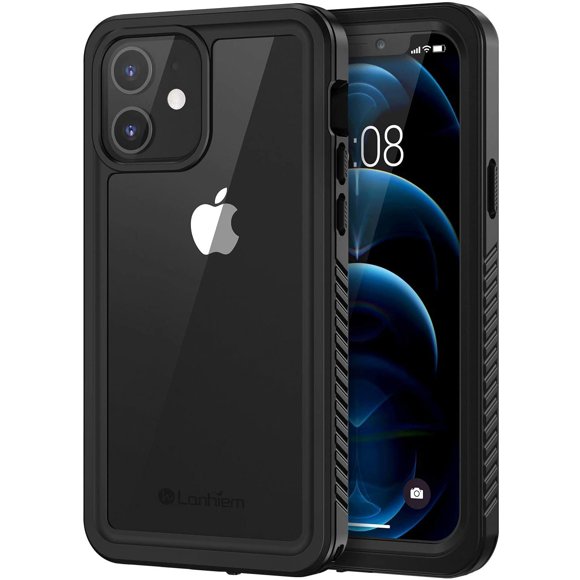 iPhone 12 Waterproof Case, 360 Indestructible Integral Reinforced Dustproof Anti-Snow Resistant Waterproof Protective Case for iPhone 12, Black