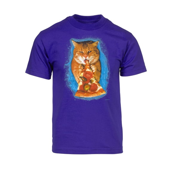 Men's Hungry Pizza Hat Short-Sleeve T-Shirt - Purple - X-Large