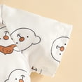 thumbnail image 6 of FINALGANG Girls Boys Three Piece Jumpsuit Outfit Baby Infant Cartoon Prints Short Sleeve Crewneck Romper Suspenders Shorts Matching Hat For Daily Outdoor Wear Stylish Set, 6 of 9