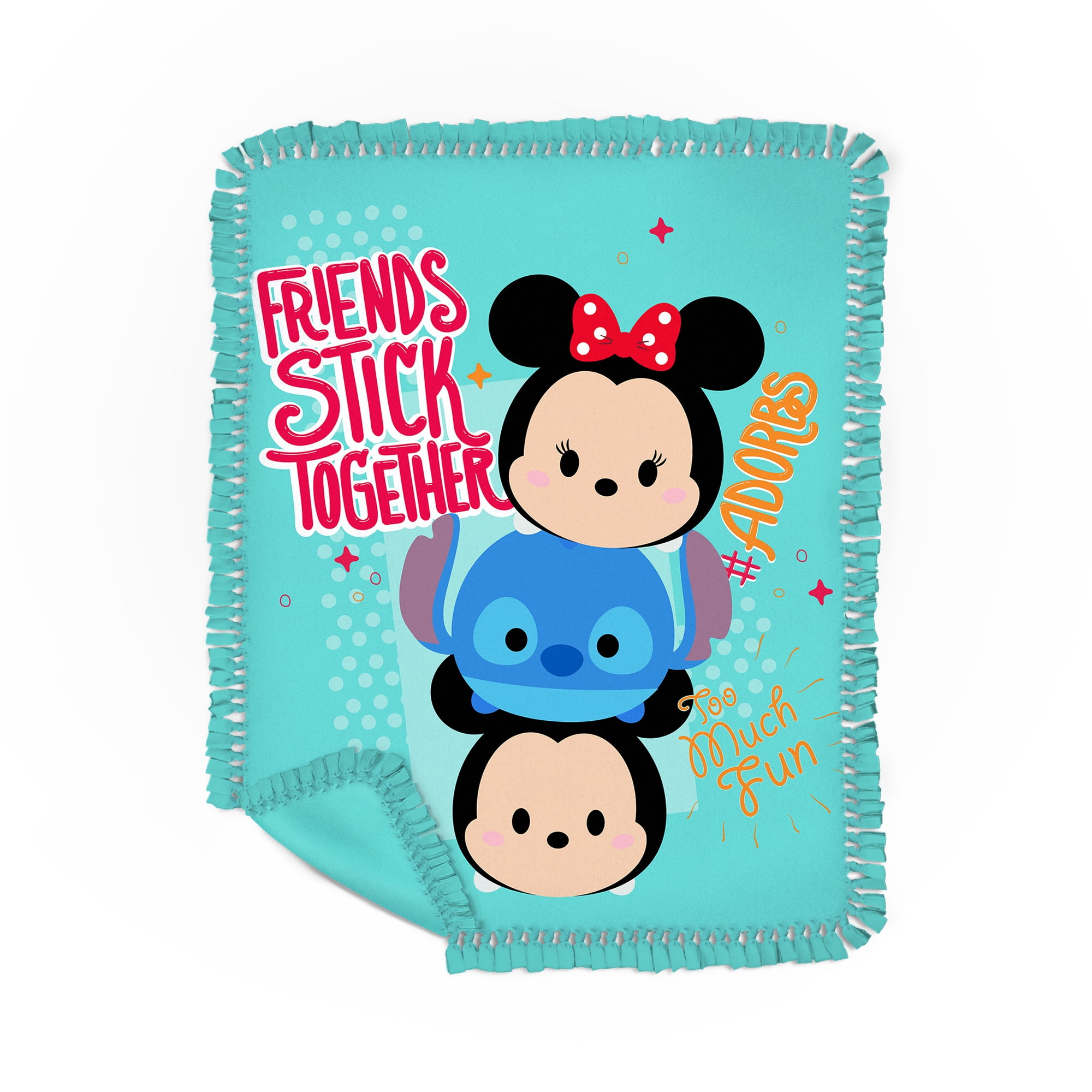 Springs Creative Teal Blue, Red Mickey Mouse Minnie Mouse Polyester Throw, 55' x 43'