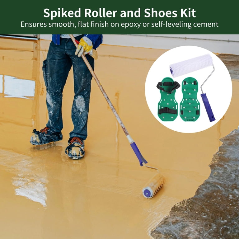 Leadsoar Self-Leveling Cement Spike Roller – Epoxy Flooring Tool To Remove Bubbles