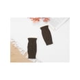 thumbnail image 4 of INSPIRE CHIC Women's Elastic Knit Gloves Female Lacework Wrist Arm Warmer Thumb Hole Half Finger Cute Sleeves for Christmas Cool Windproof Coffee, 4 of 6