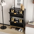 thumbnail image 2 of IQCNGVX Modern Fluted Shoe Cabinet with 2 Flip Drawers, 2 of 7