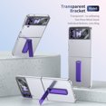 thumbnail image 4 of Allytechgroup Clear Case for Samsung Galaxy Z Flip 3, with Build in Screen Protector Anti-Scratch Full Body Shockproof Not-Yellowing Kickstand Phone Case Cover for Galaxy Z Flip 3, Purple, 4 of 9