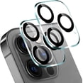 thumbnail image 1 of IBAOLE IBAOLE Protecteur d'Objectif pour iPhone 12 Pro Max [Anti-Rayures] iPhone 12 Pro Max Protecteur IBAOLE Verre Trempé [Ultra Clair] Étui d'Objectif iPhone 12 Pro Max (2 Pcs-Noir) 2 Pcs-Noir, 1 of 7
