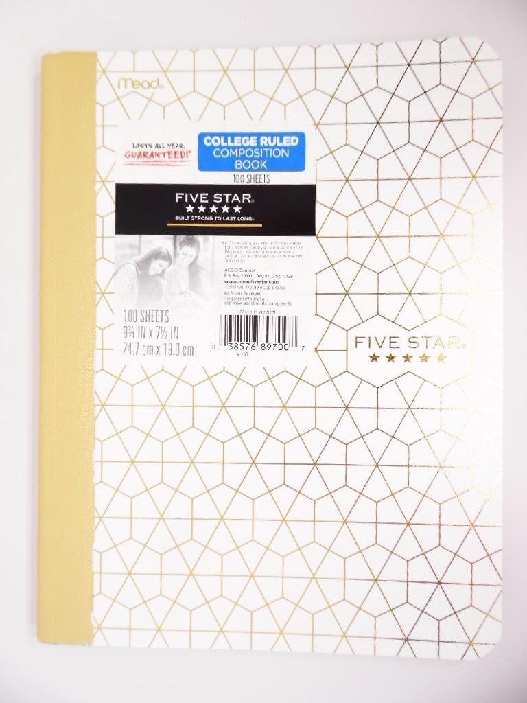 Mead Five Star Composition Notebook College Ruled 100 Sheets Hexagon