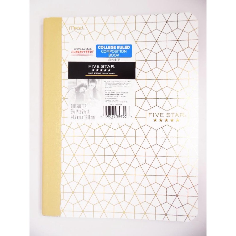 Mead Five Star Composition Notebook College Ruled 100 Sheets Hexagon