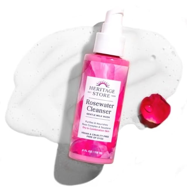 Limpiador Heritage Store Rosas Equilibrado Vegano para Piel Seca a Mixta