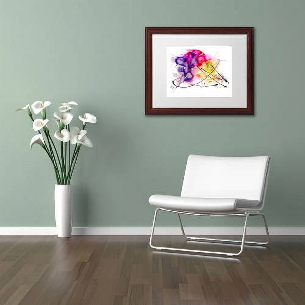 Trademark Fine Art "Abstract 08" Canvas Art by Mako, White Matte, Wood Frame