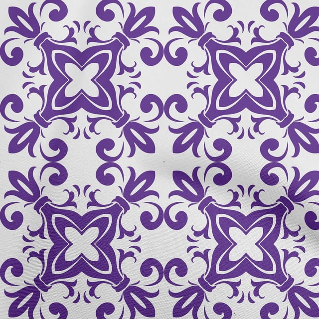 oneOone Georgette Viscose Purple Fabric Asian Block Floral Sewing Craft Projects Fabric Prints By Yard 42 Inch Wide