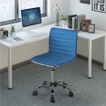 thumbnail image 5 of Alden Design Modern Adjustable Armless Faux Leather Swivel Office Chair, Blue, 5 of 11