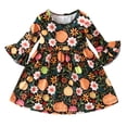 thumbnail image 2 of EnJoCho Baby Girls Flared Sleeve Pumpkin Princess Dress Halloween 𝖥loral Print Tutu Dress 𝖥airy Tale Par𝗍y Dress, 2 of 7