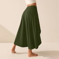 thumbnail image 4 of LWavelet High-Waisted Asymmetrical Slit Midi Skirt Women Flowy Fall Casual Versatile Stylish Bottoms Army Green 2XL, 4 of 4