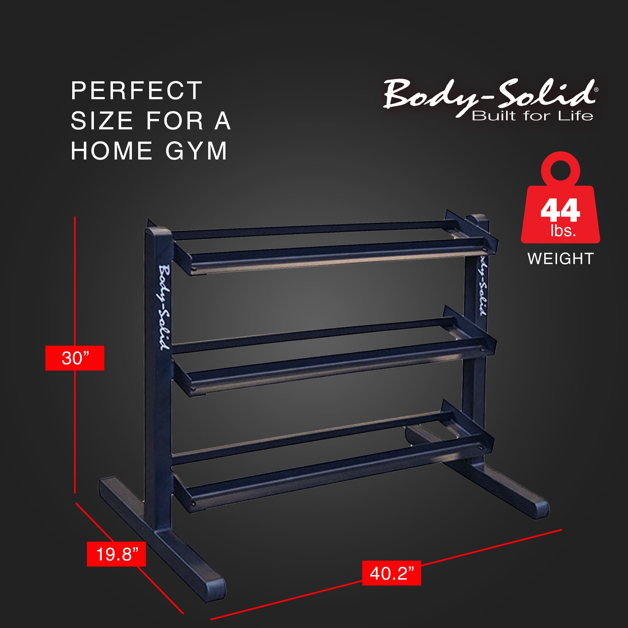 Body-Solid GDR363B 3 Tier Horizontal Dumbbell Rack