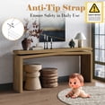 thumbnail image 5 of Atumcto 65" Long Console Table, Rustic Wood Entryway Sofa Table with Geometric Base for Living Room Hallway Behind Couch, Antique Brown, 5 of 9