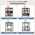 thumbnail image 2 of JIOABL 1 Drawer Nightstand with USB & Type-C Charging, Fabric Drawers, Metal Frame, Black and Rustic Brown, 2 of 9