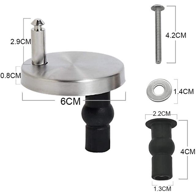 4 Uds bisagras de asiento de inodoro fijaciones superiores tornillos de tuercas de goma de repuesto universales para accesorios de agujeros ciegos de WC ShuxiuWang 8390612975523