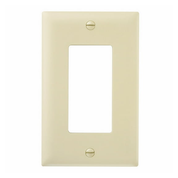 Pass & Seymour Legrand TP26-I 1-Gang Decorator GFCI Rocker Switch Wallplate, Midway Size, Unbreakable Nylon, Ivory (10-Pack)