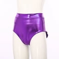 thumbnail image 4 of TTAO Shiny Metallic Booty Shorts Music Festival Rave Dance Pants Bottoms for Women Lavender M, 4 of 7