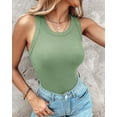 thumbnail image 4 of nikauto Women Built-in Bra Tank Tops Sleeveless Casual Shirts Racerback Ribbed Fitted Tank Tops, 4 of 12