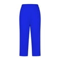 thumbnail image 6 of LIBRCLO Yoga Pants for Women with Pockets Capri Pants Slim-Leg Sports Leggings Casual Work Capris Blue 3XL, 6 of 7