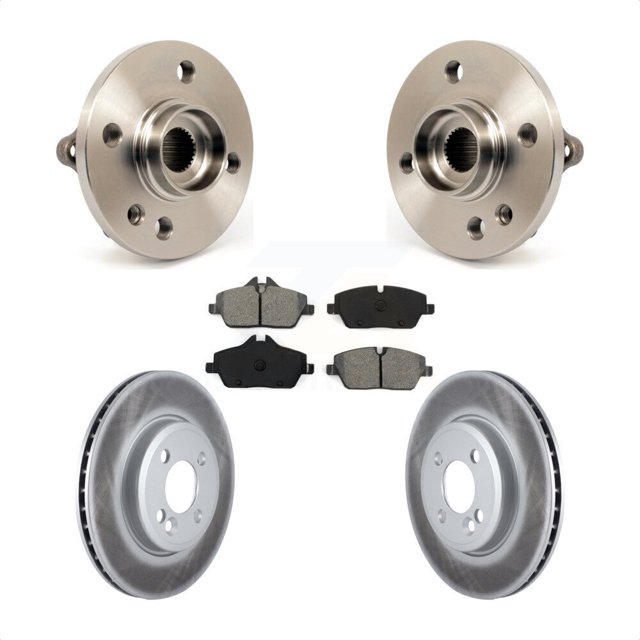Transit Auto Front Hub Bearing Assembly Coated Disc Brake Rotors and Semi-Metallic Pads Kit for Car Mini Cooper KBB-104171