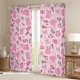 thumbnail image 2 of Manfei Doodle Lacrosse Bowknot Curtains and Drapes Pack of 2 (52x63 Each),Athletic Teen Black Out Curtains, 2 of 6