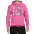 thumbnail image 2 of Wild Bobby, Anchor Wheels Love Lake Life, Unisex Graphic Hoodie Sweatshirt, Neon Pink, Medium, 2 of 4