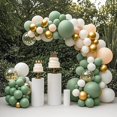 thumbnail image 5 of Green White Gold Balloons Garland Arch Kit,White Balloons with Gold Latex Balloons for Boho Wedding Baby Bridal Shower Engagement Anniversary Birthday Decorations Backdrop(5 10 12 18inch ), 5 of 8