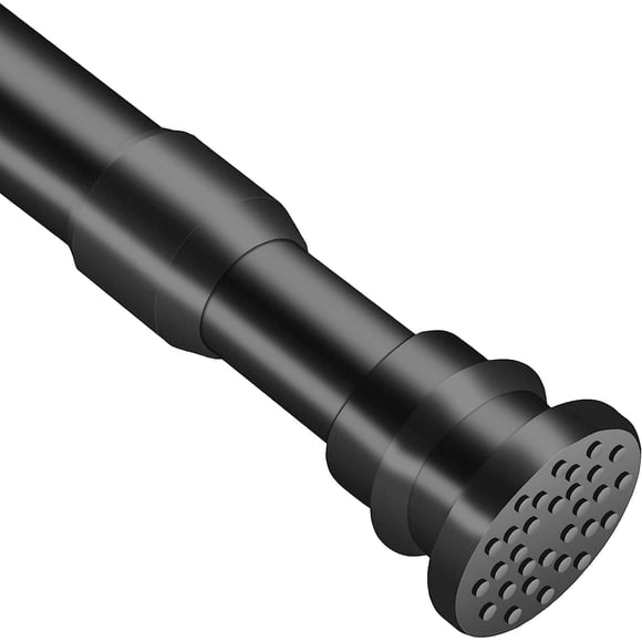QILERR Strong Spring Tension Rods 16 to 28 Inches, Heavy Duty Small Curtain Rods, Adjustable Pressure Extension Tension Curtain Pole for Windows, Closet, Kitchen, Cupboard, Wardrobe, Black