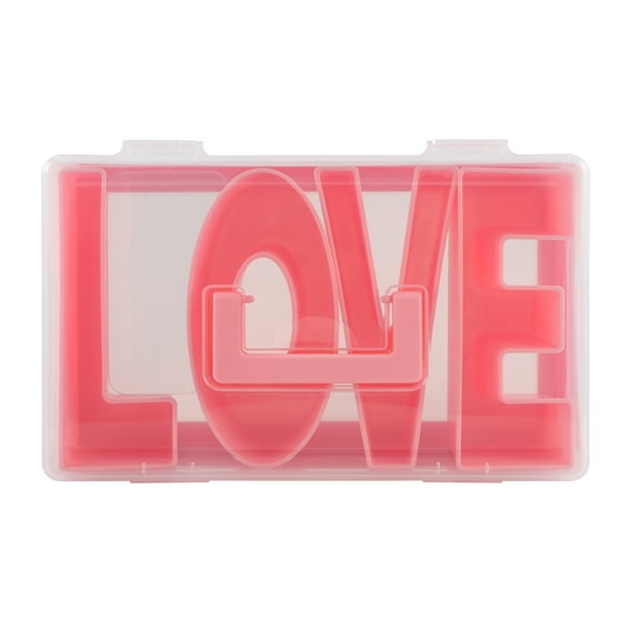 Cook with Color Valentine’s Day Figural Plastic Snack Box, Pink LOVE Design