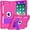 Rose+Purple, variant on BMOUO Case for iPad 6th 5th Generation (9.7 inch, 2018/2017), Shockproof Protective iPad 9.7 Case with Built-in Stand/Pencil Holder for iPad 6th/5th Gen, Air 2,Black