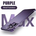thumbnail image 2 of Compatible with iPhone 14 Pro Max Metal Bumper Case with Camera Lens Protector, Borderless Frameless Design, Slim Thin & Lightweight, Shockproof Anti-Scratch Case, for Women and Men (Purple), 2 of 9